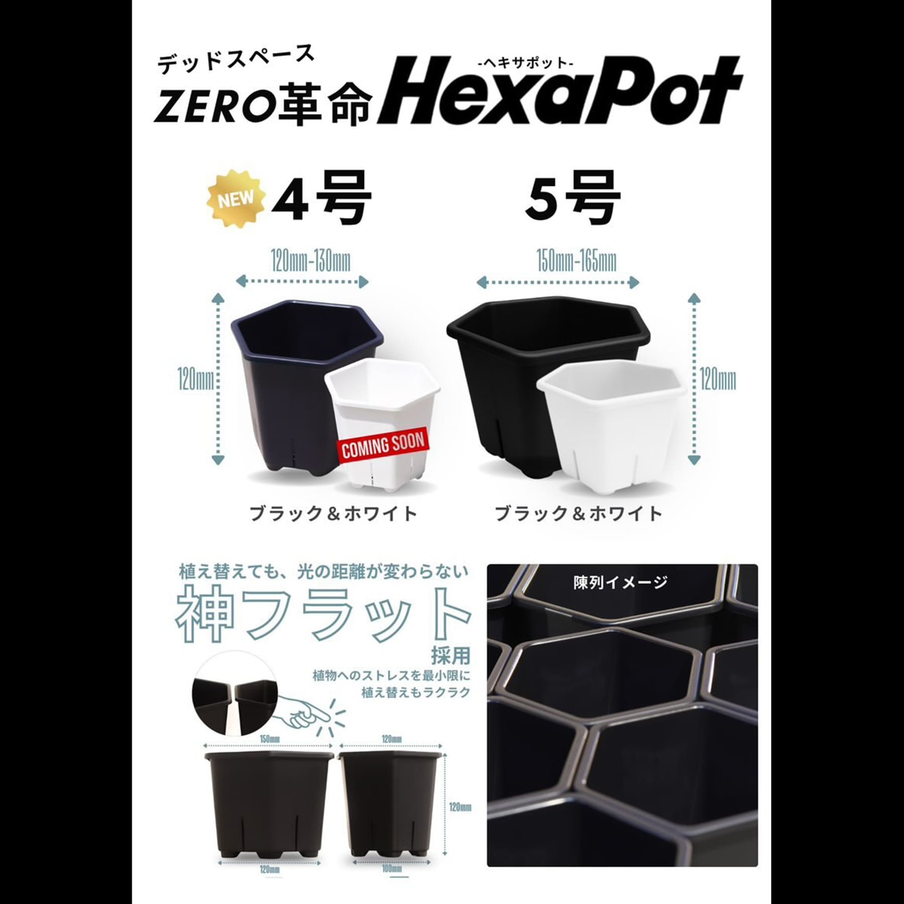 HexaPot（ヘキサポット）4号 六角形プラ鉢 – linkplants -リンクプランツ-